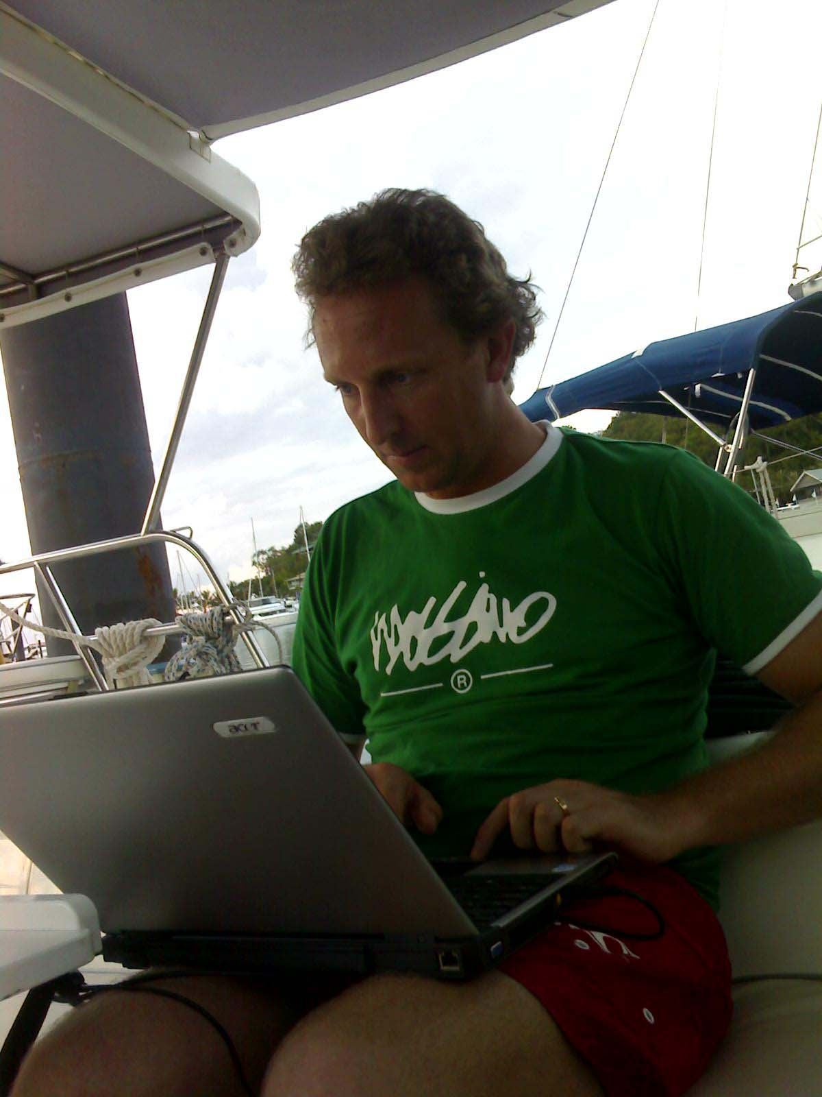 A freelancer working on a laptop