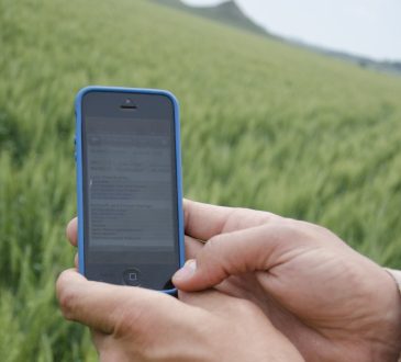A smartphone being charged