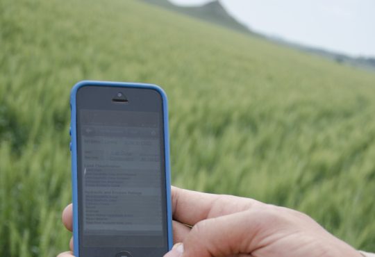 A smartphone being charged