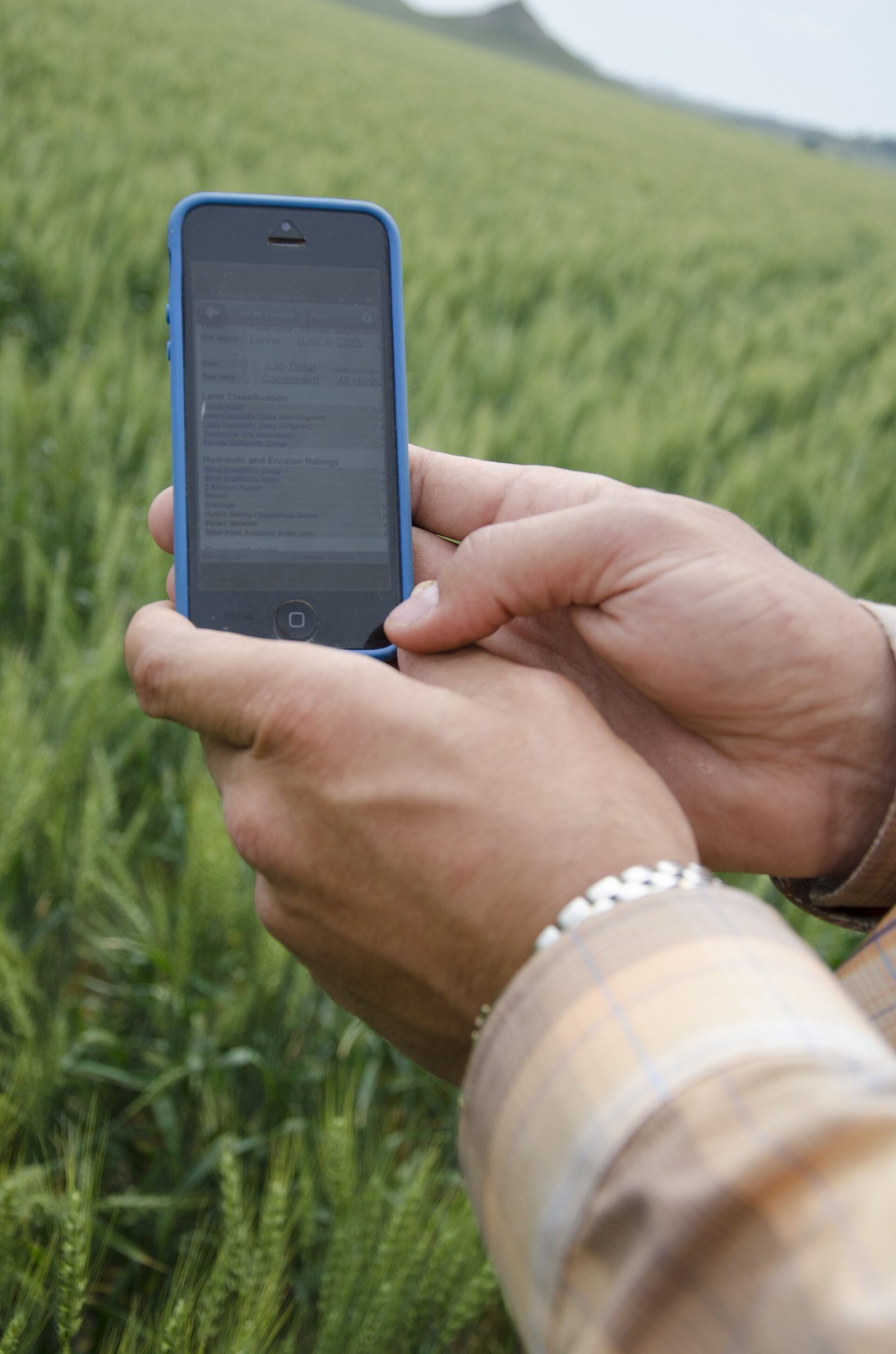 A smartphone being charged